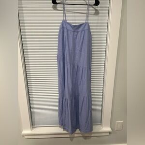 Abercrombie asymmetric tiered dress - chambray, size M